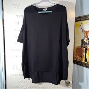 LLR Irma 3x- Short sleeved high-low tunic - black